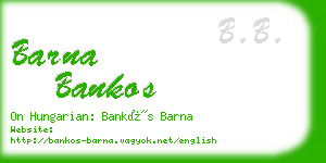 barna bankos business card